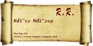 Rácz Rózsa névjegykártya