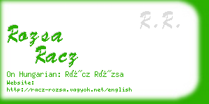 rozsa racz business card